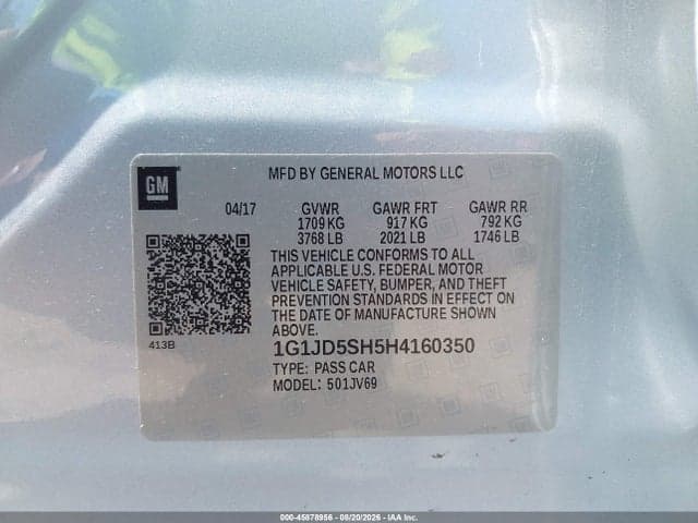 2017 CHEVROLET SONIC LT AUTO 9