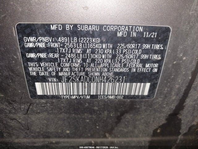 2022 SUBARU FORESTER PREMIUM 9
