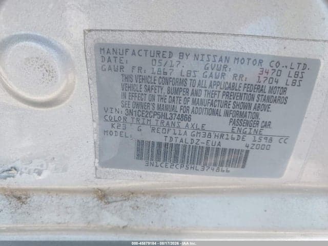 2017 NISSAN VERSA NOTE SV 9