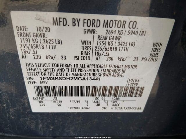 2021 FORD EXPLORER XLT 9