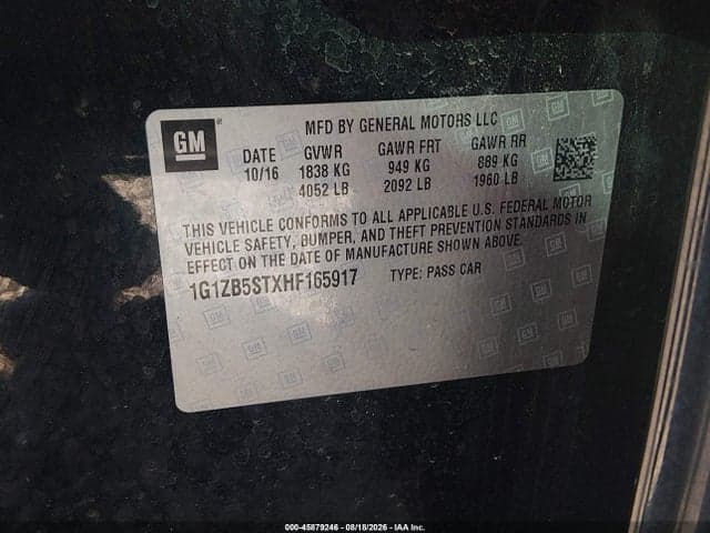2017 CHEVROLET MALIBU LS 9