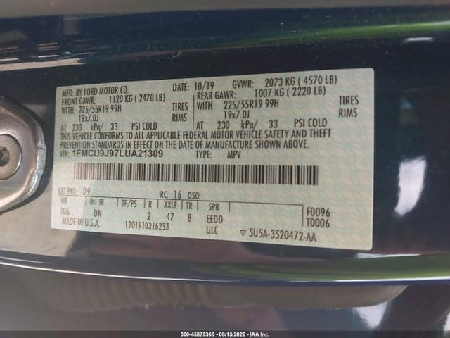 2020 FORD ESCAPE TITANIUM 9