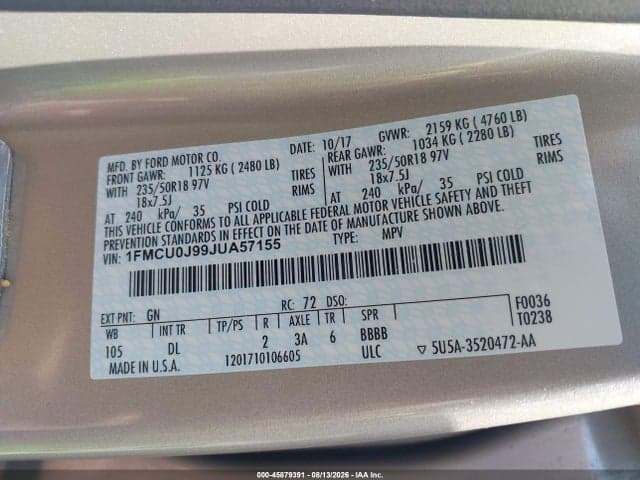 2018 FORD ESCAPE TITANIUM 9