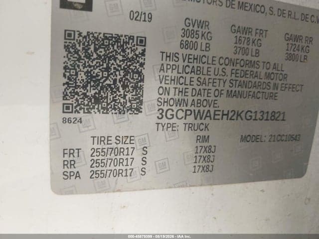2019 CHEVROLET SILVERADO 1500 WORK TRUCK 5