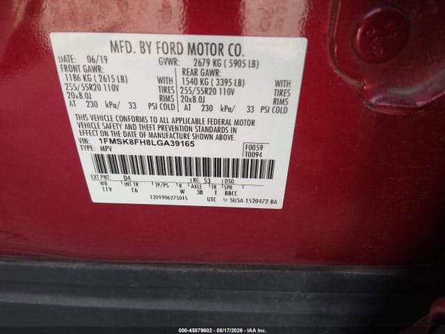 2020 FORD EXPLORER LIMITED 9