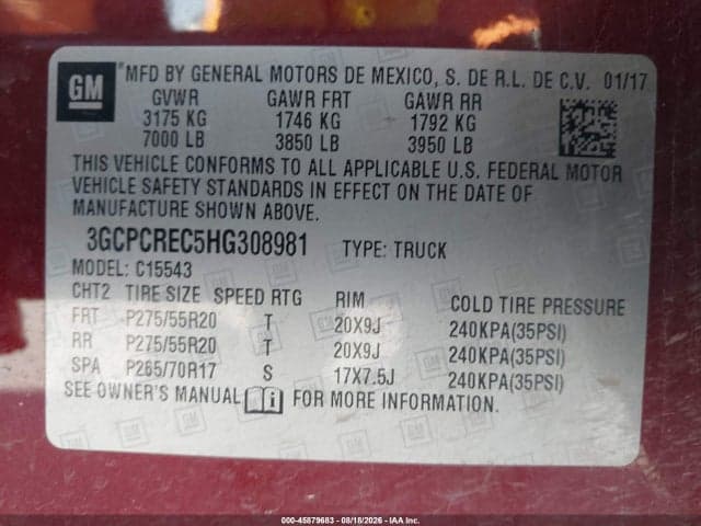 2017 CHEVROLET SILVERADO 1500 LT 9