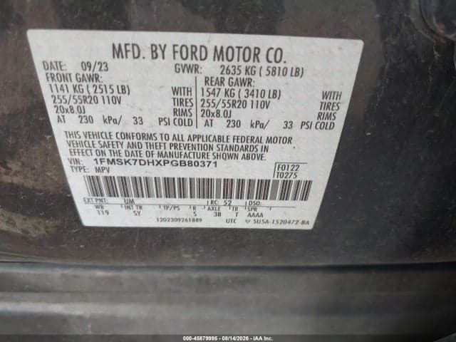 2023 FORD EXPLORER XLT 9