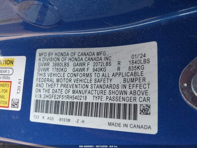 2024 HONDA CIVIC SPORT 9