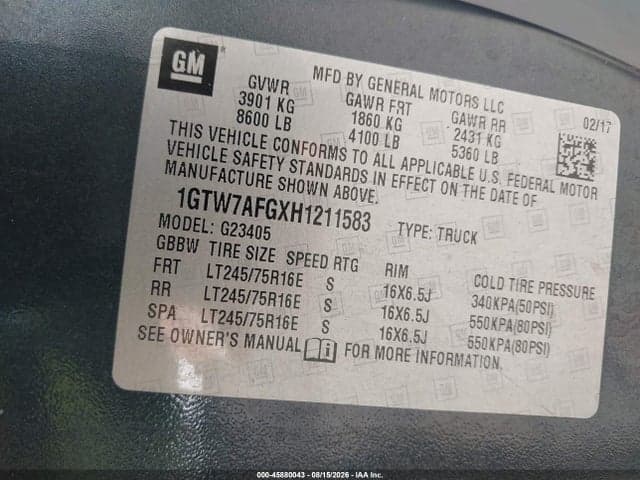 2017 GMC SAVANA 2500 WORK VAN 9