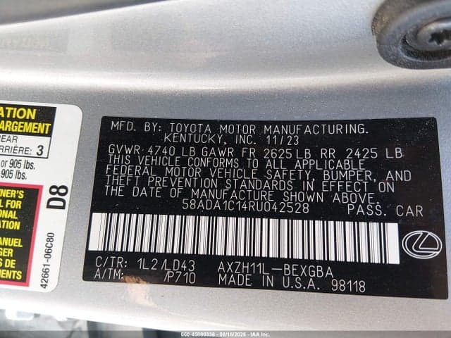 2024 LEXUS ES 300H 9