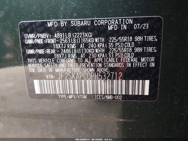 2023 SUBARU FORESTER LIMITED 9