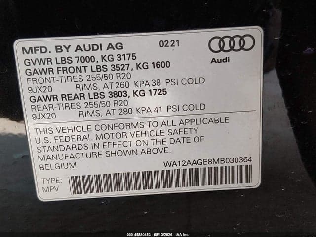 2021 AUDI E-TRON SPORTBACK PREMIUM PLUS QUATTRO 9