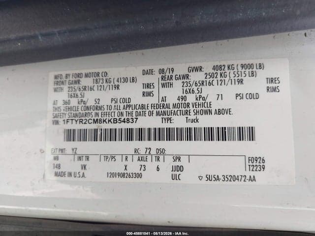 2019 FORD TRANSIT-250 9