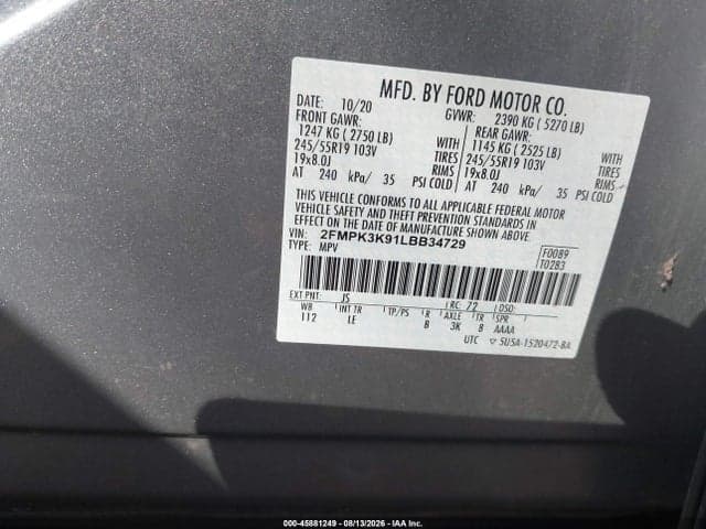 2020 FORD EDGE TITANIUM 9