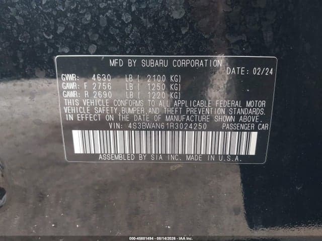 2024 SUBARU LEGACY LIMITED 9
