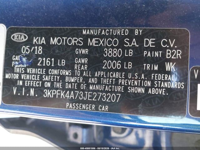 2018 KIA FORTE LX 9
