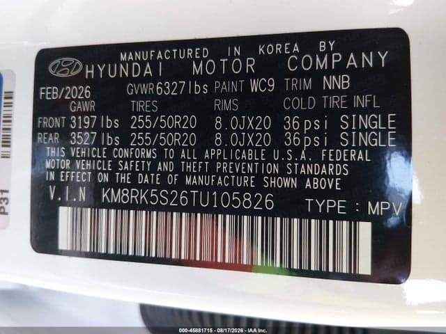 2026 HYUNDAI PALISADE LIMITED 9