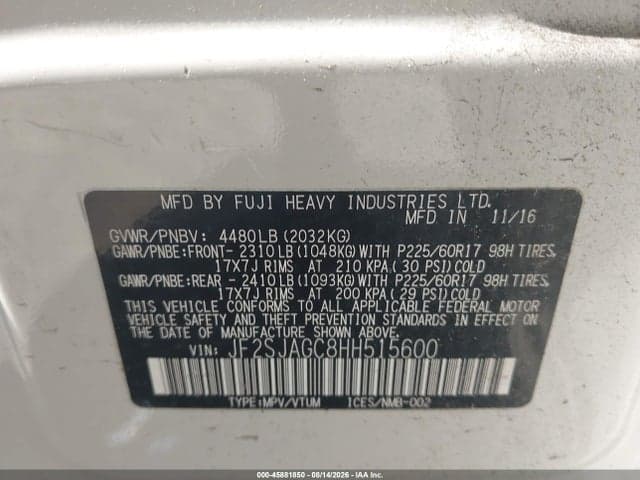 2017 SUBARU FORESTER 2.5I PREMIUM 9