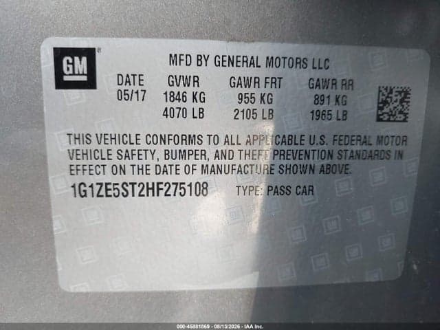 2017 CHEVROLET MALIBU 1LT 9