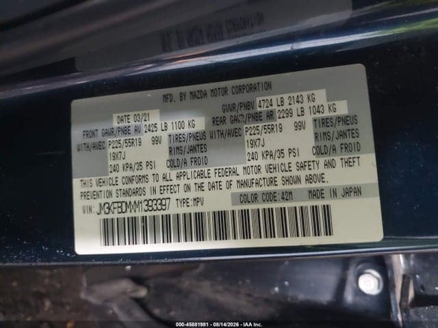 2021 MAZDA CX-5 GRAND TOURING 9