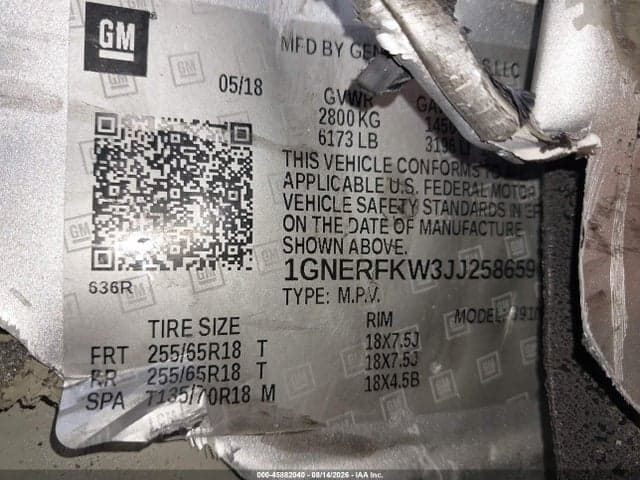 2018 CHEVROLET TRAVERSE LS 9