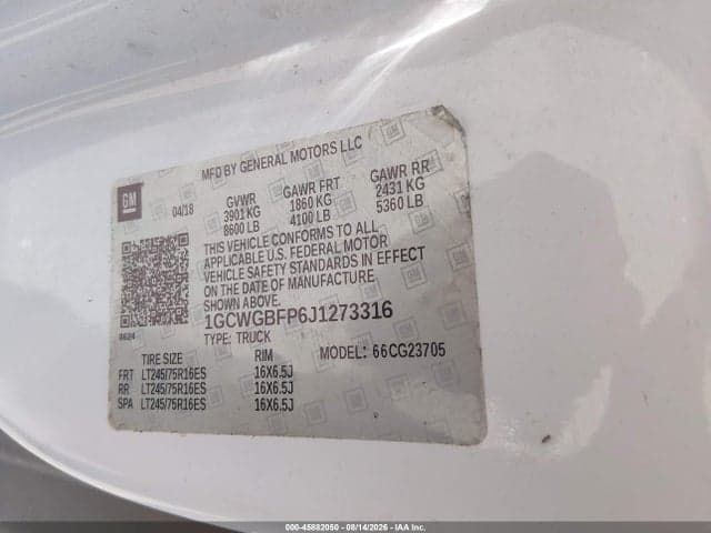 2018 CHEVROLET EXPRESS 2500 WORK VAN 9