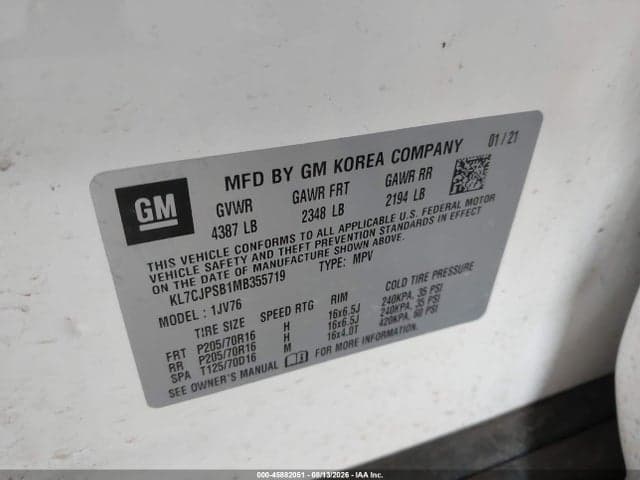 2021 CHEVROLET TRAX AWD LT 9