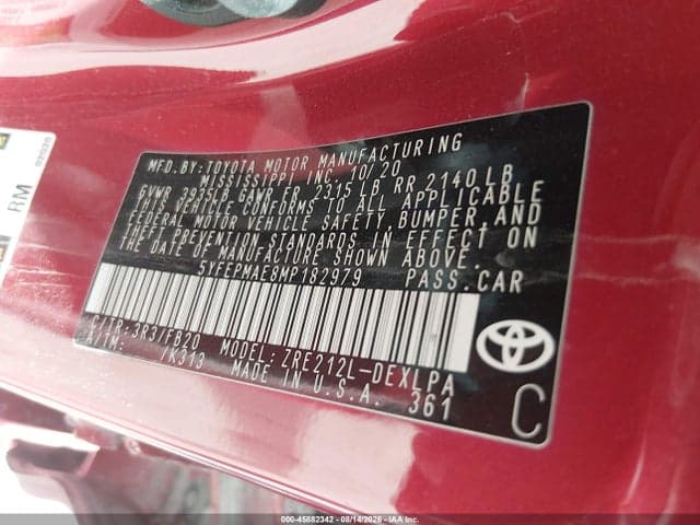 2021 TOYOTA COROLLA LE 9