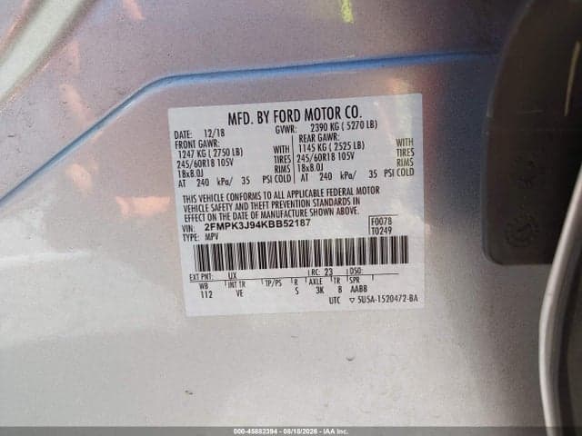 2019 FORD EDGE SEL 9