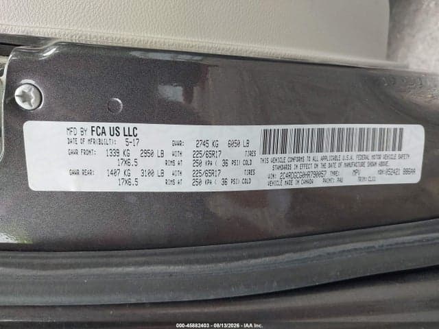 2017 DODGE GRAND CARAVAN SXT 9
