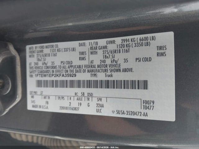 2019 FORD F-150 XLT 9