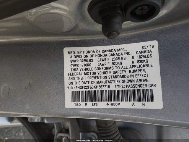 2019 HONDA CIVIC LX 9