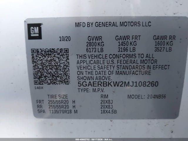 2021 BUICK ENCLAVE FWD ESSENCE 9