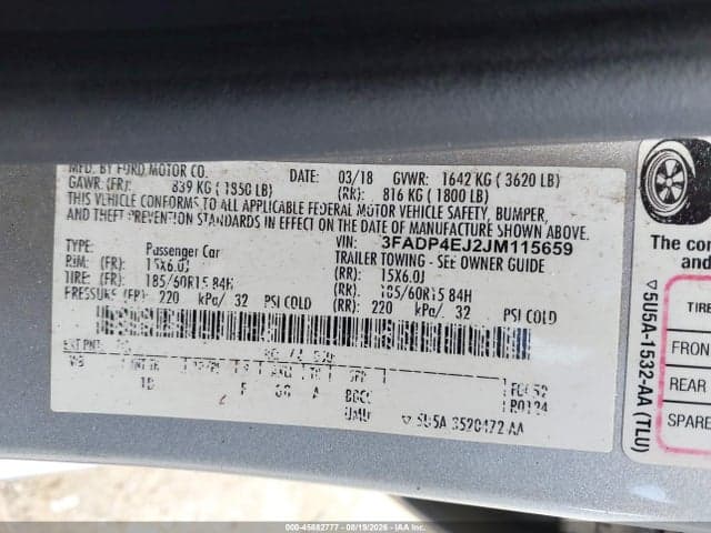 2018 FORD FIESTA SE 9