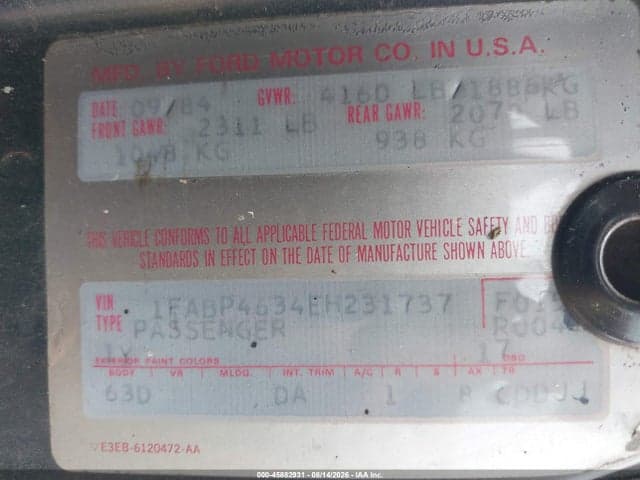 1984 FORD THUNDERBIRD 9