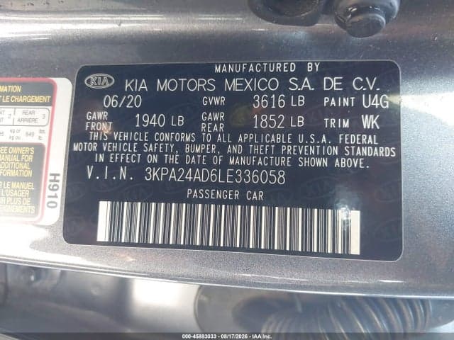 2020 KIA RIO S 9