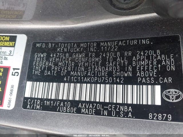 2023 TOYOTA CAMRY LE 9