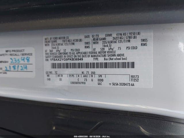 2023 FORD TRANSIT-350 PASSENGER VAN XLT 8