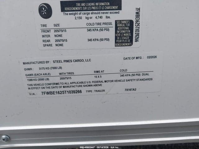 2026 HIGH COUNTRY CARGO, CARGO TRAILER 9