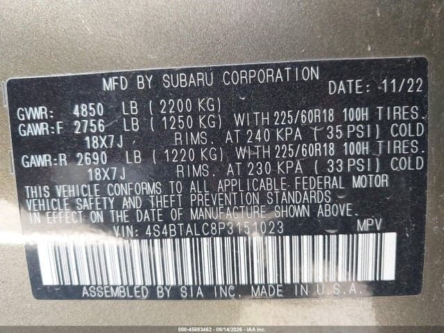 2023 SUBARU OUTBACK ONYX EDITION 9