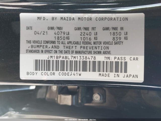 2021 MAZDA MAZDA3 SELECT 9
