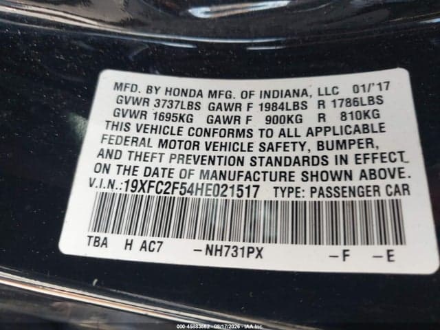 2017 HONDA CIVIC LX 9