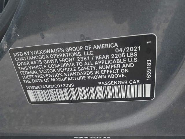 2021 VOLKSWAGEN PASSAT 2.0T SE 9