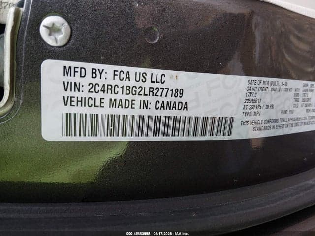2020 CHRYSLER PACIFICA TOURING L 9