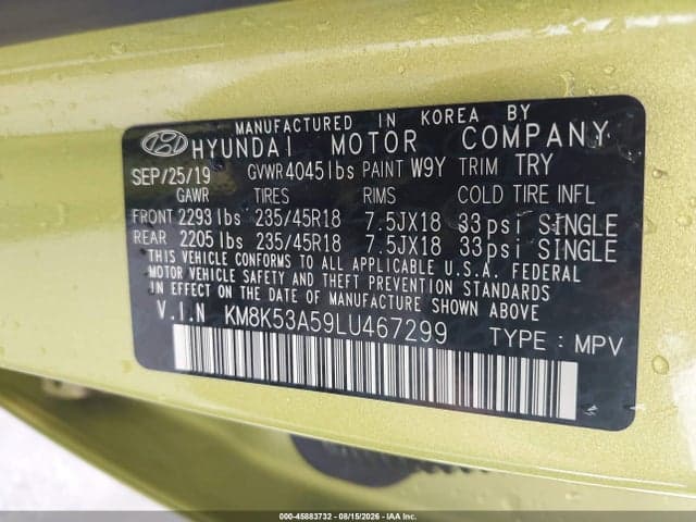 2020 HYUNDAI KONA ULTIMATE 9