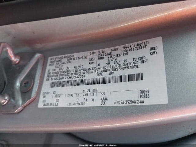 2017 FORD ESCAPE S 9