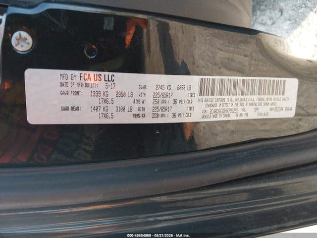 2017 DODGE GRAND CARAVAN GT 9