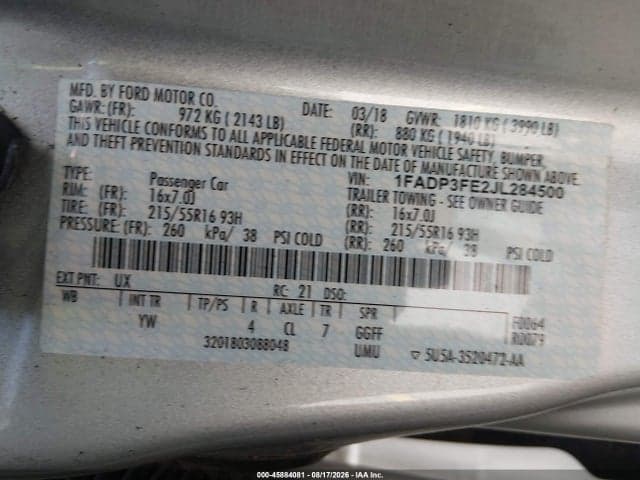 2018 FORD FOCUS SE 9