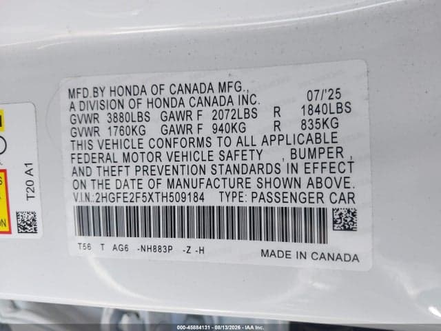 2026 HONDA CIVIC SPORT 9
