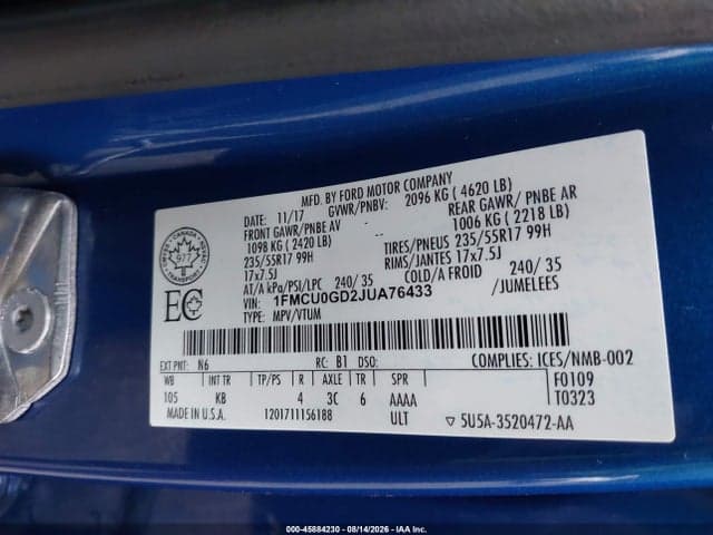 2018 FORD ESCAPE SE 9